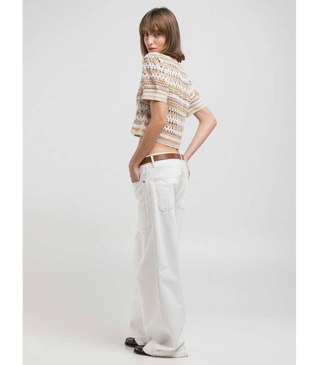 かぎ針編みエフェクトトップ 詳細画像 ベージュ 4